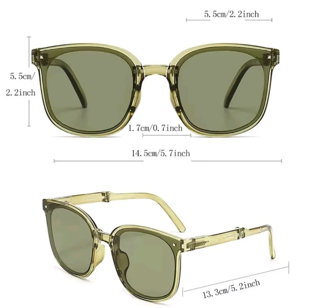 Foldable Stylish Green Lens Sunglasses